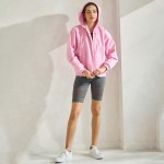 Wholesale women s Cozy Fleece Front Zip Hoodie Dropped Shoulder Zip Front Closur