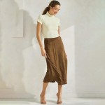 Wholesale women s Corduroy Flared Long Skirt Relaxed fit Corduroy fabric Ribbed