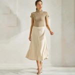 Wholesale women s Corduroy Flared Long Skirt Relaxed fit Corduroy fabric Ribbed