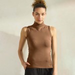 Wholesale women s Mock Neck Seamless Sleeveless Tank oSeamless Mock Neck oSelf F
