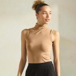 Wholesale women s Mock Neck Seamless Sleeveless Tank oSeamless Mock Neck oSelf F