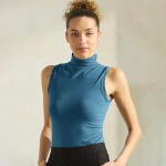Wholesale women s Mock Neck Seamless Sleeveless Tank oSeamless Mock Neck oSelf F
