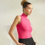 Wholesale women s Mock Neck Seamless Sleeveless Tank oSeamless Mock Neck oSelf F