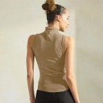 Wholesale women s Mock Neck Seamless Sleeveless Tank oSeamless Mock Neck oSelf F