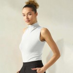 Wholesale women s Mock Neck Seamless Sleeveless Tank oSeamless Mock Neck oSelf F