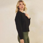 Wholesale women s Solid Crewneck UltraComfy Short Top Pack Long sleeves Simple c