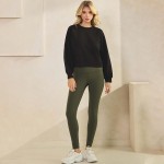 Wholesale women s Solid Crewneck UltraComfy Short Top Pack Long sleeves Simple c
