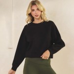 Wholesale women s Solid Crewneck UltraComfy Short Top Pack Long sleeves Simple c