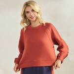 Wholesale women s Solid Crewneck UltraComfy Short Top Pack Long sleeves Simple c