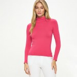 Wholesale women s Bare Essential Seamless Mock Neck Long Sleeve Top o Mock neck