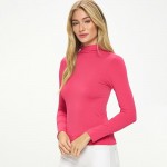 Wholesale women s Bare Essential Seamless Mock Neck Long Sleeve Top o Mock neck