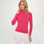 Wholesale women s Bare Essential Seamless Mock Neck Long Sleeve Top o Mock neck