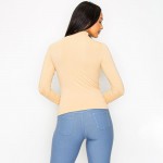 Wholesale women s Bare Essential Seamless Mock Neck Long Sleeve Top o Mock neck