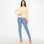 Wholesale women s Bare Essential Seamless Mock Neck Long Sleeve Top o Mock neck
