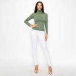 Wholesale women s Bare Essential Seamless Mock Neck Long Sleeve Top o Mock neck