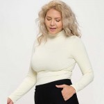 Wholesale women s Bare Essential Seamless Mock Neck Long Sleeve Top o Mock neck