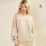Wholesale women s Faith Fear Scuba Pullover Sweatshirt Crew Neck Dropped Shoulde