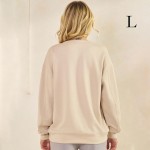 Wholesale women s Faith Fear Scuba Pullover Sweatshirt Crew Neck Dropped Shoulde