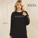 Wholesale women s Faith Fear Scuba Pullover Sweatshirt Crew Neck Dropped Shoulde