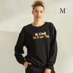 Wholesale women s If God Us Scuba Pullover Sweatshirt Crew Neck Dropped Shoulder