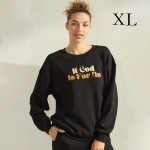 Wholesale women s If God Us Scuba Pullover Sweatshirt Crew Neck Dropped Shoulder