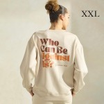 Wholesale women s If God Us Scuba Pullover Sweatshirt Crew Neck Dropped Shoulder