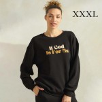 Wholesale women s If God Us Scuba Pullover Sweatshirt Crew Neck Dropped Shoulder