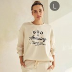 Wholesale women s God Amazing Scuba Pullover Sweatshirt Crew Neck Dropped Should