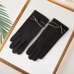 Wholesale fuzzy Knit Gloves Knot Detail One Fits Most Polyester