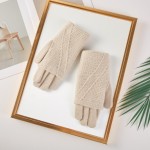 Wholesale fold Knit Gloves One Fits Most Polyester