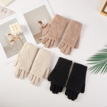 Wholesale fold Knit Gloves One Fits Most Polyester