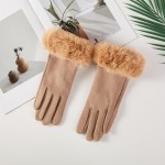 Wholesale soft Knit Gloves Faux Fur Cuffs One Fits Most Polyester