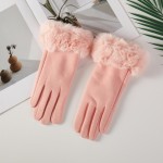 Wholesale soft Knit Gloves Faux Fur Cuffs One Fits Most Polyester