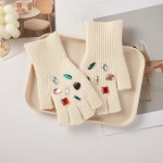 Wholesale beanie Convertible Flip Mitten Set Rhinestones One Fits Most Acrylic