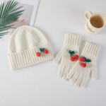 Wholesale cherry Themed Beanie Glove Set One Fits Most Acrylic