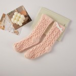 Wholesale microfiber Cable Knit Socks Bow Detail Pack Gift Box Included Women s