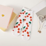 Wholesale microfiber Christmas Cherry Socks Pack Gift Box Included Women s Micro