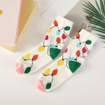 Wholesale microfiber Christmas Cherry Socks Pack Gift Box Included Women s Micro