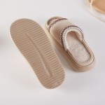 Wholesale faux Fur Suede Slides Slippers Cross Stitch Detail Pack Rubber Sole Po