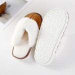 Wholesale faux Fur Suede Slippers Cross Stitch Detail Pack Rubber Sole Polyester