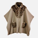 Wholesale do Everything Love Leopard Kimono Faux Fur Details One Fits Most L W A