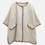 Wholesale faux Wool Cape Gold Button Details Pockets One Fits Most Acrylic