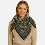 Wholesale soft Flower Print Scarf Fridge Edge One L W Acrylic
