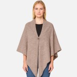 Wholesale do Everything Love Knit Button Poncho One Fits Most Acrylic