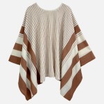 Wholesale do Everything Love Soft Knit Striped Poncho One Fits Most Polyester