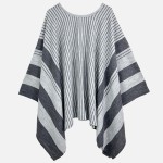 Wholesale do Everything Love Soft Knit Striped Poncho One Fits Most Polyester