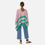 Wholesale do Everything Love Soft Knit Striped Poncho One Fits Most Polyester
