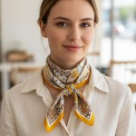 Wholesale geometric Pattern Bandana Scarf Multi Use Scarf Bandana Bag Tie ETC L