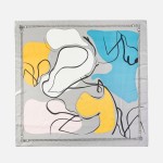 Wholesale abstract Line Print Bandana Scarf Multi Use Scarf Bandana Bag Tie ETC