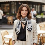 Wholesale abstract Floral Print Bandana Scarf Multi Use Scarf Bandana Bag Tie ET